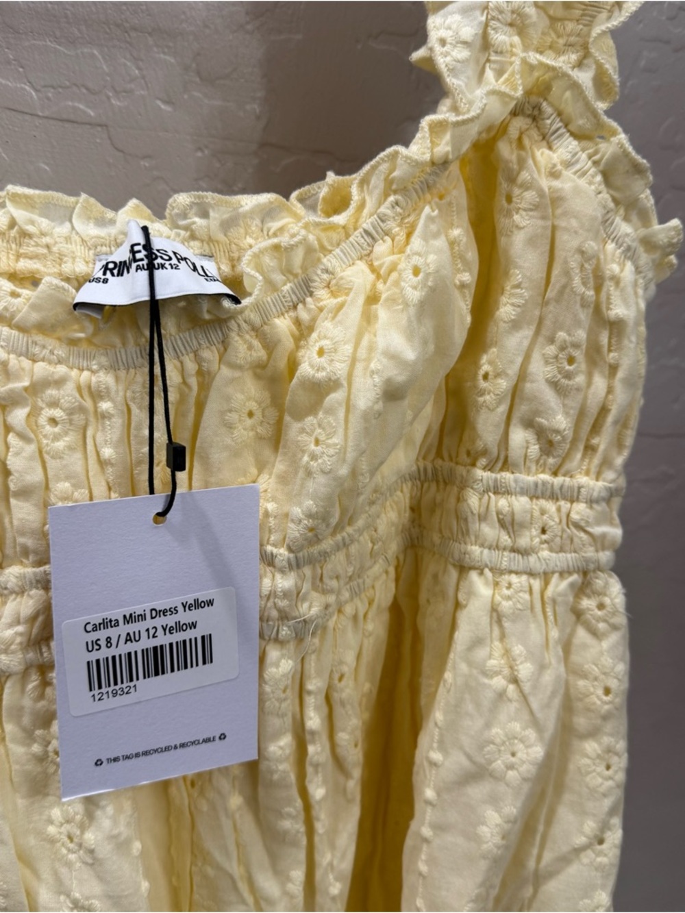 Princess Polly Carlita Mini Dress Yellow - Picture 5 of 6